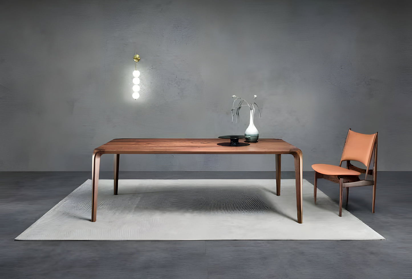 Minimalist black walnut dining table