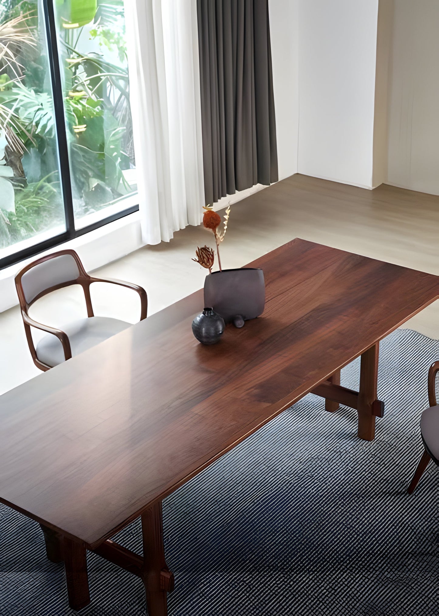 Minimalist black walnut dining table