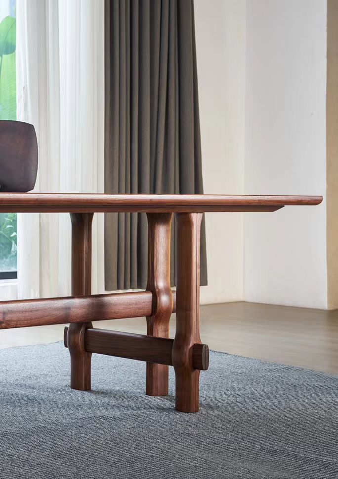 Minimalist black walnut dining table