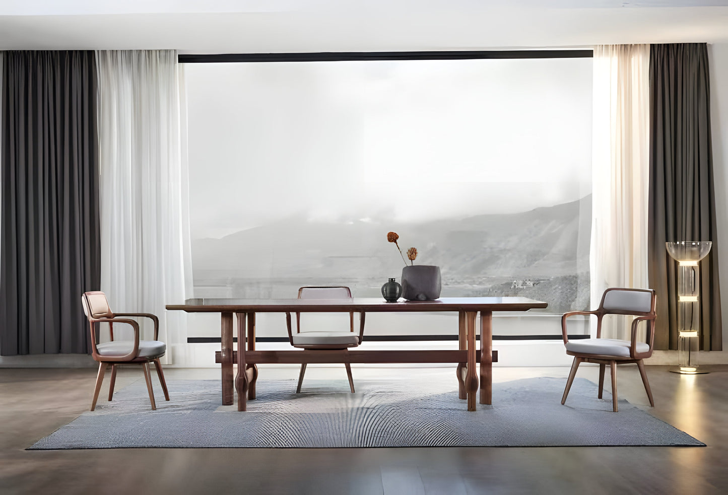 Minimalist black walnut dining table