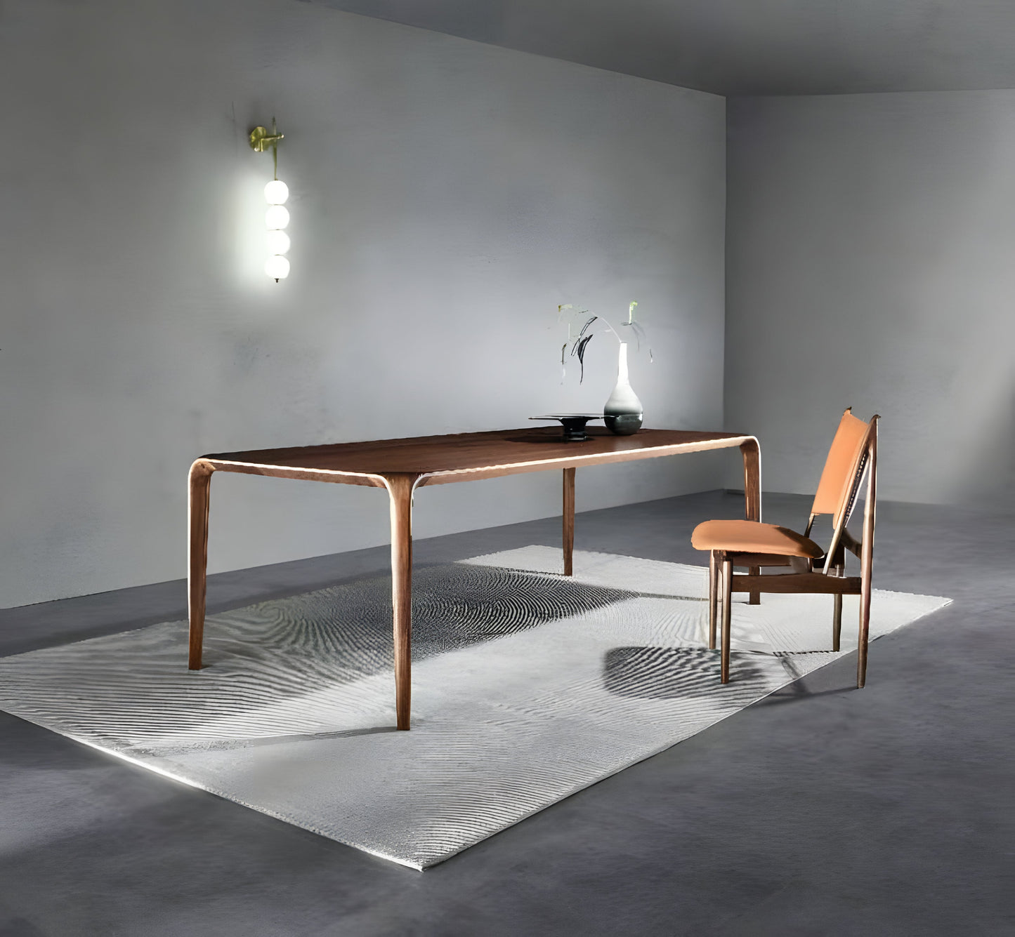Minimalist black walnut dining table
